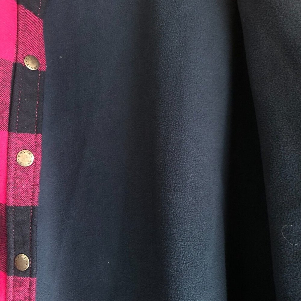 Orvis Women's Flannel Shirt Jacket Fleece Lined XXL 2XL Plaid Pink 100% Cotton - Picture 3 of 13